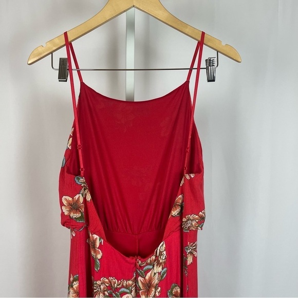 Sage Small Floral Open Back Full Length Jumpsuit Romper Boho Spring Summer - Picture 3 of 9